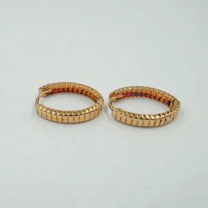 Boucles d'oreilles créoles texturées rose [B.FETHI™]