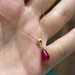 Collier en or 18k avec pierre naturelle [B.FETHI™]