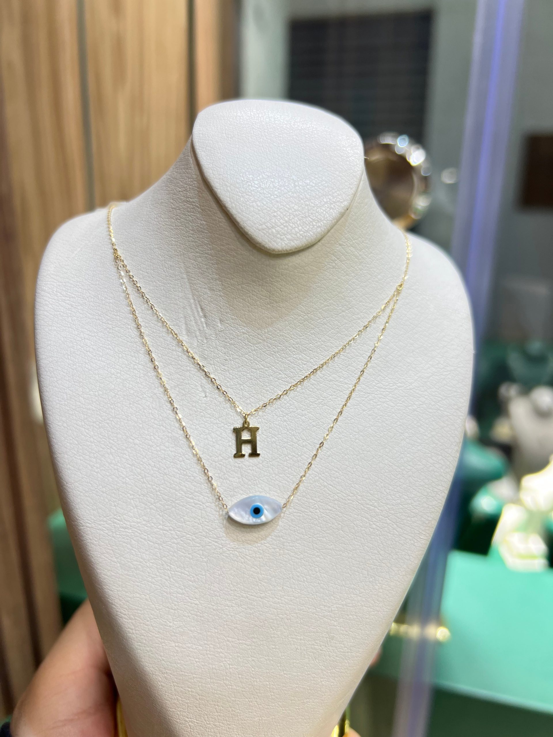 Collier en Or 18k double avec lettre de votre choix [B.FETHI™]