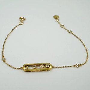 Gourmette Pierres Mobiles en Or Jaune 18K [B.FETHI™]