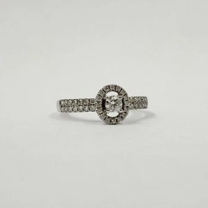 Alliance en or gris design ovale rond sertie de diamants – 0,38 ct [B.FETHI™]
