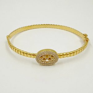 Bracelet Signature Ovale en or jaune 18 carats [B.FETHI™]